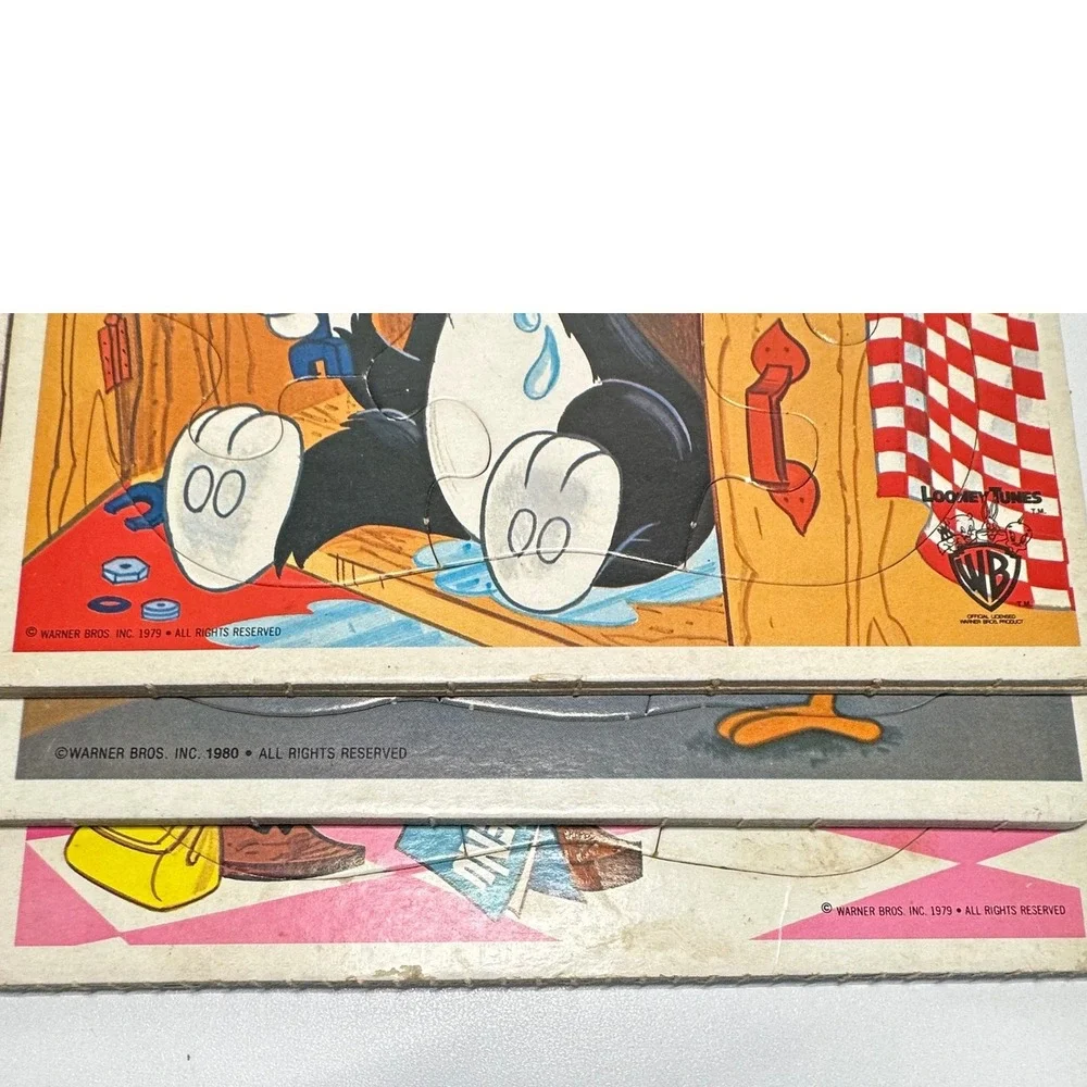 Lot 6 Vintage Whitman Frame Tray Puzzles Tom‎ Jerry Mickey Road Runner 1970s